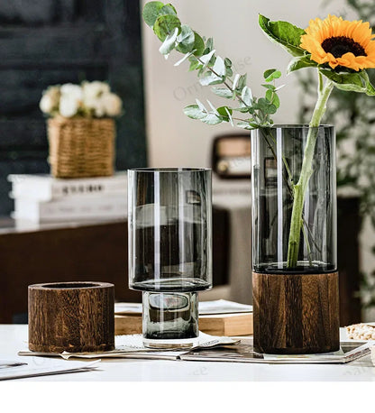 Modern Simple  Wooden glass Vase