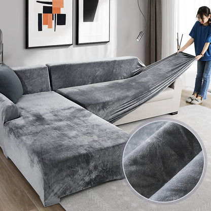 Velvet  L Shaped Sofa Covers