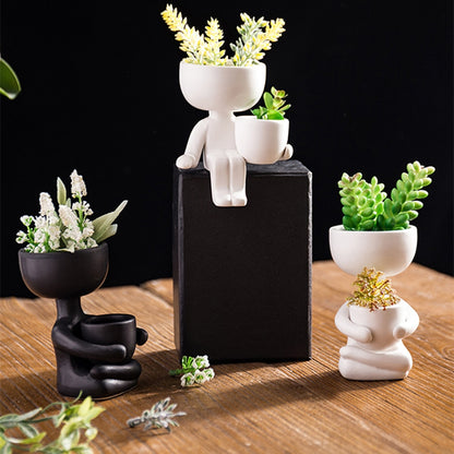 Humanoid Ceramic Flower Pot Vase