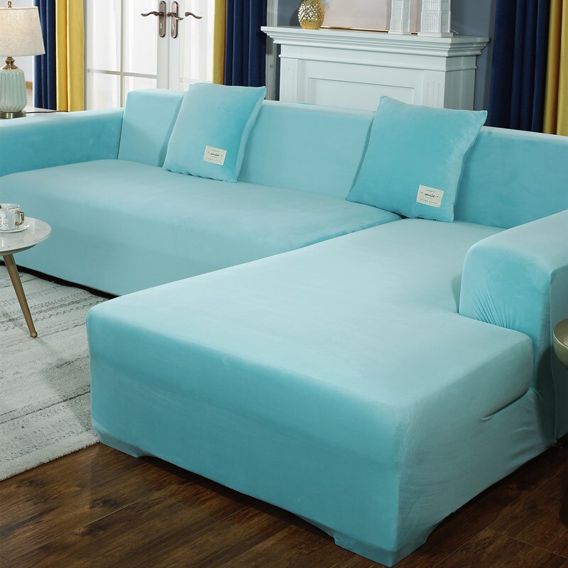 Velvet  L Shaped Sofa Covers