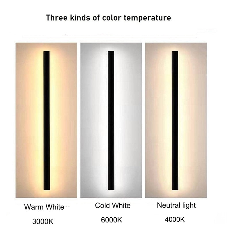 LED Modern Waterproof Outdoor Long Wall Light